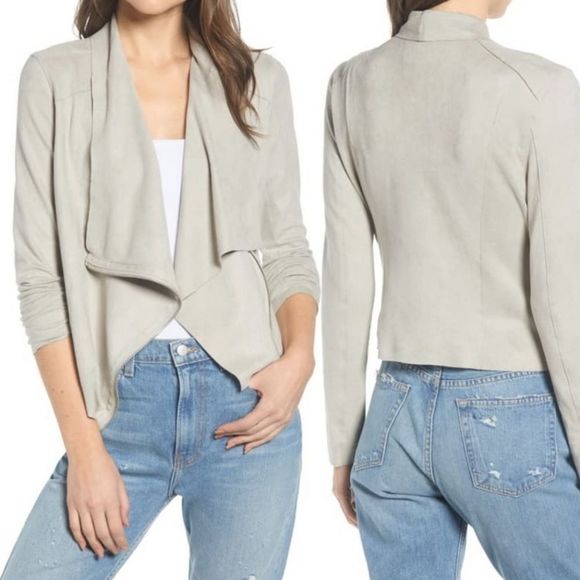 Blank NYC | Faux Suede Jacket Size Medium Light Gray - Picture 1 of 12